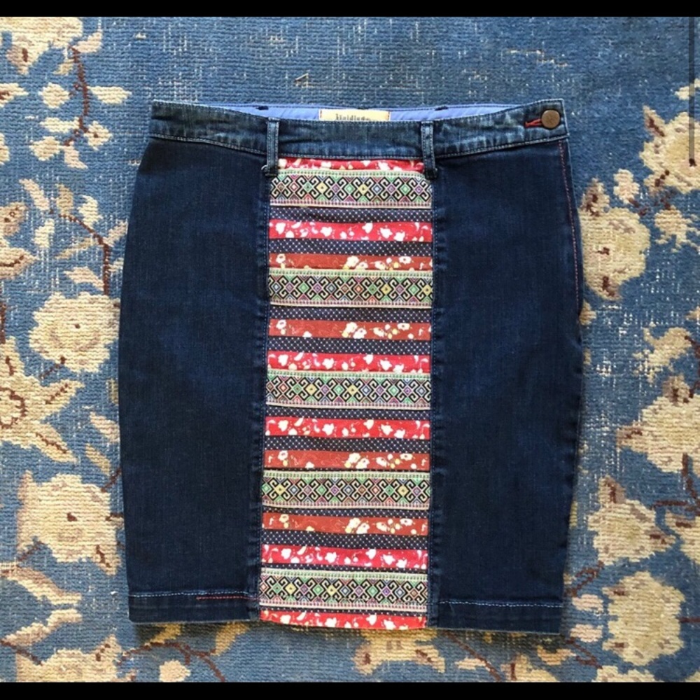 Anthropologie Holding Horses Denim Skirt Sz. 26/Sm